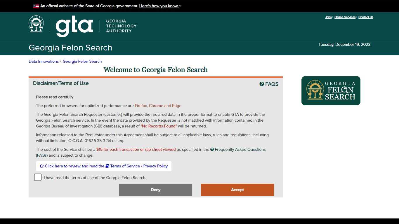 Georgia Felony Search - Portal Services